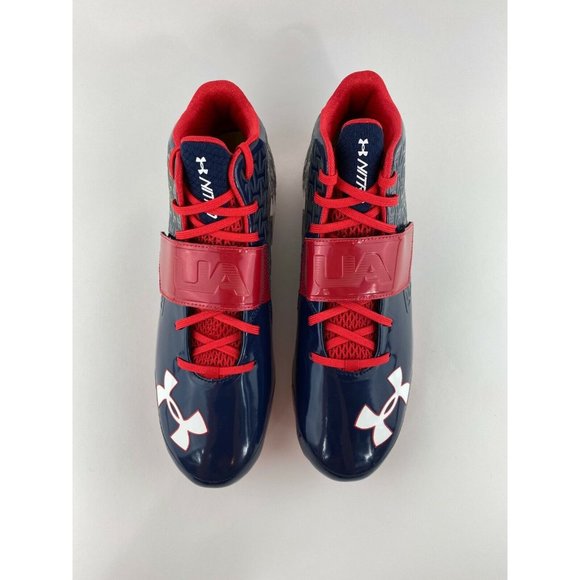 Under Armour Nitro Spine Men's Size 12.5 Football Cleats Navy Red - Picture 7 of 10